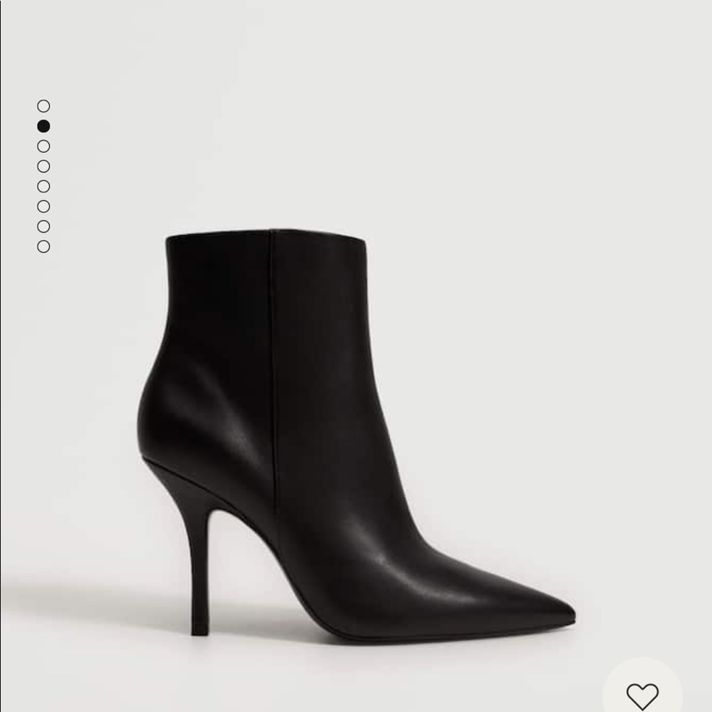 Pointed Toe Leather Ankle Bootie